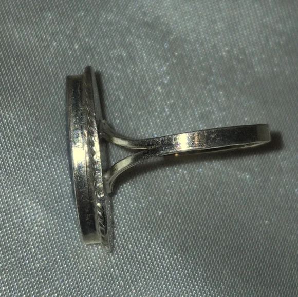 Vintage Sterling Silver Azurite Southwest Ring - Picture 3 of 6